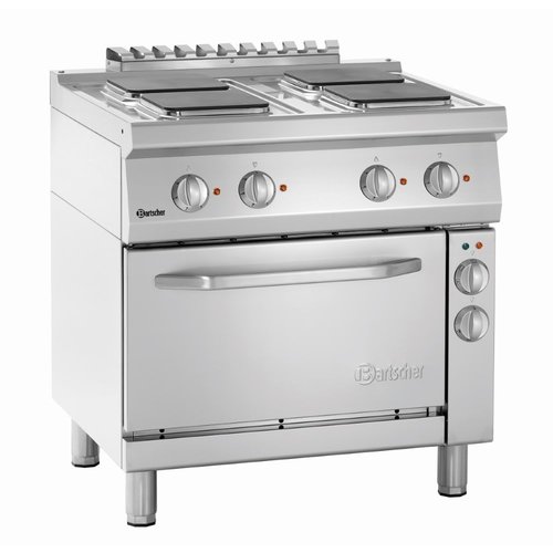 Bartscher Electric Cooker with 4 Square Hotplates and Electric Oven GN 1/1, 58 L, 14,05 kW Bartscher Electric Cooker with 4 Square Hotplates and Electric Oven GN 1/1, 58 L, 14,05 kW