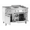 Bartscher Electric Cooker with 6 square Hot Plates and Electric Oven GN 1/1, 58 L, 19,25 kW