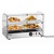 Bartscher Countertop Heating Display 45 L, 2-Level, 0,80 kW, from 30 to 90 °C, with Bent Glass, Silver