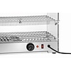 Bartscher Countertop Heating Display 45 L, 2-Level, 0,80 kW, from 30 to 90 °C, with Bent Glass, Silver