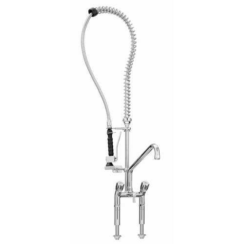 Bartscher Bateria stojąca dwuuchwytowa, dwuotworowa ze spryskiwaczem, wylewką i mieszaczem, wysokość 1220 mm Bartscher Bateria stojąca dwuuchwytowa, dwuotworowa ze spryskiwaczem, wylewką i mieszaczem, wysokość 1220 mm