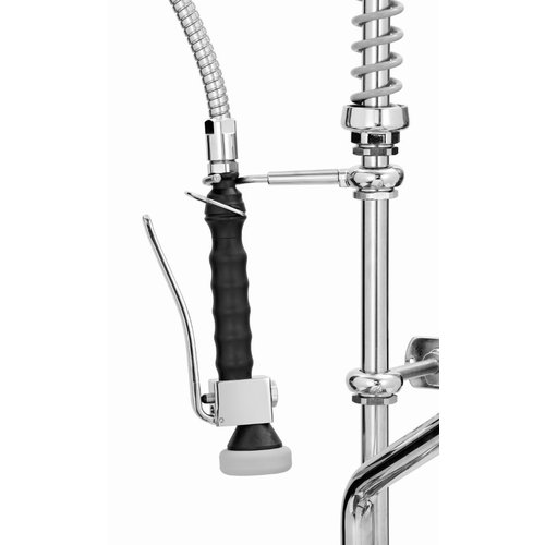 Bartscher Bateria stojąca dwuuchwytowa, dwuotworowa ze spryskiwaczem, wylewką i mieszaczem, wysokość 1220 mm Bartscher Bateria stojąca dwuuchwytowa, dwuotworowa ze spryskiwaczem, wylewką i mieszaczem, wysokość 1220 mm