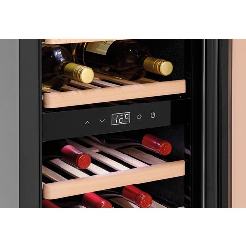 Bartscher Chłodziarka na wino 1-drzwiowa, 113 L, 38 butelek, od 5 °C do 22 °C, drzwi uchylne, czarna Bartscher Chłodziarka na wino 1-drzwiowa, 113 L, 38 butelek, od 5 °C do 22 °C, drzwi uchylne, czarna