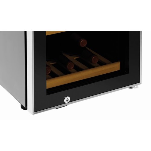 Bartscher Chłodziarka na wino 1-drzwiowa, 113 L, 38 butelek, od 5 °C do 22 °C, drzwi uchylne, czarna Bartscher Chłodziarka na wino 1-drzwiowa, 113 L, 38 butelek, od 5 °C do 22 °C, drzwi uchylne, czarna