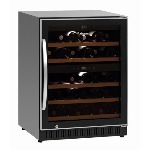 Bartscher Undercounter 1-Door Wine Cooler 119 L, 40 Bottles, from 5 °C to 22 °C, Hinged Door, Black Bartscher Undercounter 1-Door Wine Cooler 119 L, 40 Bottles, from 5 °C to 22 °C, Hinged Door, Black