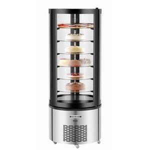 Bartscher Witryna cukiernicza okrągła, 400 L, od 2°C do 10°C, stacjonarna, srebrno-czarna Bartscher Witryna cukiernicza okrągła, 400 L, od 2°C do 10°C, stacjonarna, srebrno-czarna