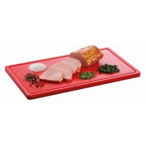Bartscher Polyethylene Cutting Board GN 1/1 Red with Cutout