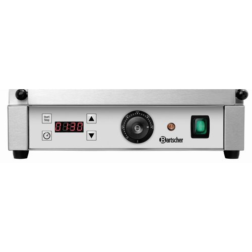 Bartscher Single Cast Iron Contact Grill, Grooved Grill Plate, 360 x 230 mm, 2,2 kW