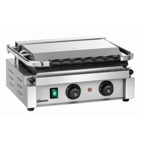 Bartscher Single Cast Iron Contact Grill, Grooved Grill Plate, 360 x 240 mm, 2,2 kW Bartscher Single Cast Iron Contact Grill, Grooved Grill Plate, 360 x 240 mm, 2,2 kW