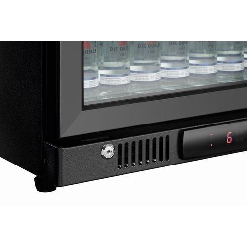 Bartscher Single Hinged Door Back Bar Cooler 124 L, from 1 °C to 10 °C, Black
