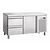 Bartscher Single Door Refrigerated Table with 2 Drawers from 0° C to 10 °C, Side-Mounted Compressor