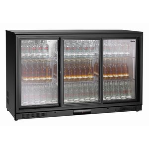 Bartscher Triple Sliding Doors Back Bar Cooler 270 L, from 1 °C to 10 °C, Black Bartscher Triple Sliding Doors Back Bar Cooler 270 L, from 1 °C to 10 °C, Black