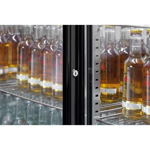 Bartscher Triple Sliding Doors Back Bar Cooler 270 L, from 1 °C to 10 °C, Black