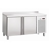 Bartscher Double Door Refrigerated Table with Splashback from 0° C to 10 °C, Side-Mounted Compressor