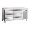 Bartscher Refrigerated Table with 6 Drawers, GN 1/1, from 0° C to 10 °C, Side-Mounted Compressor