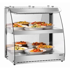 Bartscher Nablatowa witryna grzewcza 104 L, 2-poziomowa, 0,56 kW, od 30 do 70 °C, z szybą giętą, srebrna Bartscher Nablatowa witryna grzewcza 104 L, 2-poziomowa, 0,56 kW, od 30 do 70 °C, z szybą giętą, srebrna