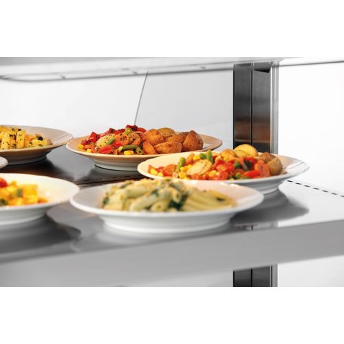 Bartscher Nablatowa witryna grzewcza 104 L, 2-poziomowa, 0,56 kW, od 30 do 70 °C, z szybą giętą, srebrna Bartscher Nablatowa witryna grzewcza 104 L, 2-poziomowa, 0,56 kW, od 30 do 70 °C, z szybą giętą, srebrna