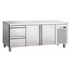 Bartscher Double Door Refrigerated Table with 2 Drawers from 0° C to 10 °C, Side-Mounted Compressor