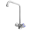 XXLselect Double Handle One Hole Deck Mounted Faucet with Swivel Spout 350 mm, Height 420 mm