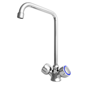 XXLselect Double Handle One Hole Deck Mounted Faucet with Swivel Spout 350 mm, Height 420 mm XXLselect Double Handle One Hole Deck Mounted Faucet with Swivel Spout 350 mm, Height 420 mm