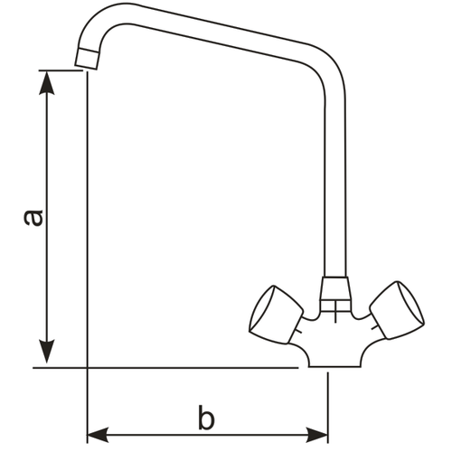 XXLselect Bateria zlewozmywakowa stojąca jednootworowa z pokrętłami i obrotową wylewką 350 mm, wysokość 420 mm