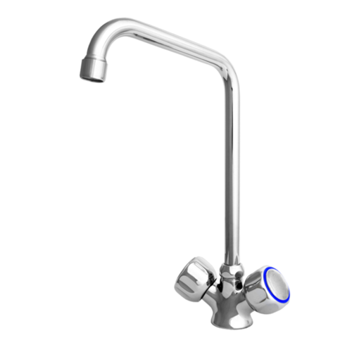 XXLselect Double Handle One Hole Deck Mounted Faucet with Swivel Spout 240 mm, Height 200 mm XXLselect Double Handle One Hole Deck Mounted Faucet with Swivel Spout 240 mm, Height 200 mm