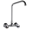 XXLselect Double Handle Wall Mount Kitchen Faucet with Swivel Spout 180 mm, Height 235 mm