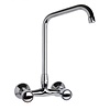 XXLselect Double Handle Wall Mount Kitchen Faucet with Swivel Spout 300 mm, Height 345 mm