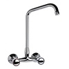 XXLselect Double Handle Wall Mount Kitchen Faucet with Swivel Spout 240 mm, Height 165 mm