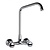 XXLselect Double Handle Wall Mount Kitchen Faucet with Swivel Spout 240 mm, Height 165 mm