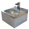 XXLselect Umywalka 400x385x(h)225 mm, odpływ centralny, z baterią elektryczną i mieszaczem