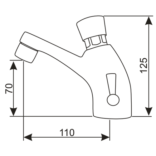 XXLselect Bateria umywalkowa czasowa stojąca jednouchwytowa z mieszaczem bocznym z wężykami w komplecie, przyłącze 3/8'' XXLselect Bateria umywalkowa czasowa stojąca jednouchwytowa z mieszaczem bocznym z wężykami w komplecie, przyłącze 3/8''