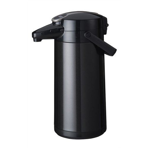 BRAVILOR BONAMAT Termos z pompką 2,2 L ze stali nierdzewnej ze szklanym wkładem czarny metalik BRAVILOR BONAMAT Termos z pompką 2,2 L ze stali nierdzewnej ze szklanym wkładem czarny metalik