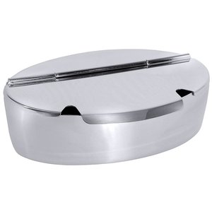 Contacto Cukiernica owalna 1 l ze stali nierdzewnej z pokrywką z dwoma wycięciami na łyżkę Contacto Cukiernica owalna 1 l ze stali nierdzewnej z pokrywką z dwoma wycięciami na łyżkę