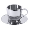 Contacto Silver Thermal Insulating Espresso Cup with Saucer 80 ml,
