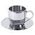 Contacto Silver Thermal Insulating Espresso Cup with Saucer 80 ml,