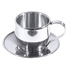 Contacto Silver Cappuccino Cup with Saucer 180 ml,
