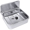 Contacto Wall Mounted Wash Basin, 410x460 mm with Back Panel and Hinged Grate