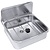 Contacto Wall Mounted Wash Basin, 410x460 mm with Back Panel and Hinged Grate
