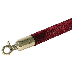Contacto Rope for Barrier Post Ø30x1500 mm, Velvety, with Golden Hooks, Burgundy