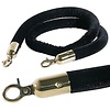 Contacto Rope for Barrier Post Ø30x1500 mm, Velvety, Black with Golden Hooks Contacto Rope for Barrier Post Ø30x1500 mm, Velvety, Black with Golden Hooks