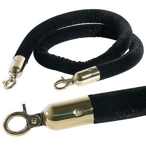 Contacto Sznur do słupka odgradzającego Ø30x1500 mm, aksamitny, czarny ze złotymi haczykami Contacto Sznur do słupka odgradzającego Ø30x1500 mm, aksamitny, czarny ze złotymi haczykami