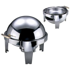 Contacto Electric Round Chafing Dish with Glass Roll-Top Cover 6,8 L Contacto Electric Round Chafing Dish with Glass Roll-Top Cover 6,8 L