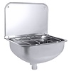 Contacto Wall Mounted Wash Basin, 315x430 mm with Back Panel and Hinged Grate