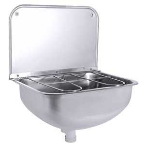 Contacto Wall Mounted Wash Basin, 315x430 mm with Back Panel and Hinged Grate Contacto Wall Mounted Wash Basin, 315x430 mm with Back Panel and Hinged Grate