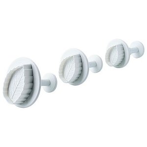 Contacto Fondant Cutter ROSE LEAF 3.3 cm / 4 cm / 4.8 cm
