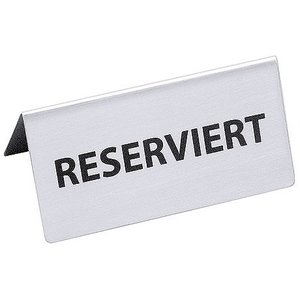 Contacto Reserved Table Sign with words in German RESERVIERT Contacto Reserved Table Sign with words in German RESERVIERT