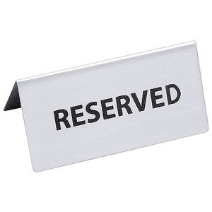 Contacto Reserved Table Sign with words in English RESERVED Contacto Reserved Table Sign with words in English RESERVED