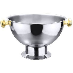 Contacto Misa ze stali nierdzewnej do ponczu 13,5 L, Ø385 mm, (h)260 mm ze złotymi uchwytami Contacto Misa ze stali nierdzewnej do ponczu 13,5 L, Ø385 mm, (h)260 mm ze złotymi uchwytami