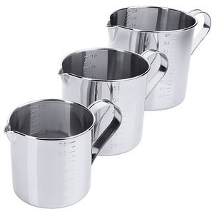 Contacto Stainless Steel Measuring Jug, 700 ml with Two-Sided Graduation and Spout